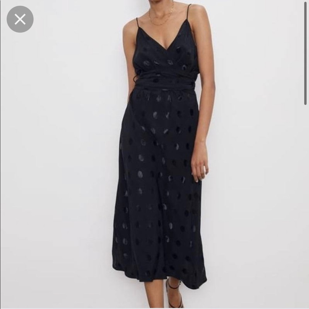 Zara Jacquard Polka Dot Dress Women New Size Small